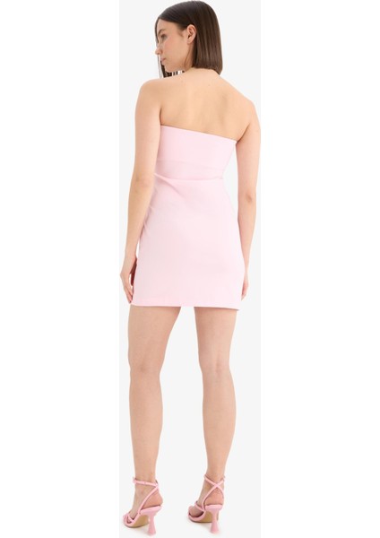 Coool Bodycon Vücudu Saran Straplez Mini Elbise C6342AX25SM