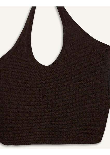 Slim Fit Dar Kesim Halter Yaka Triko Atlet F8367AX25HS