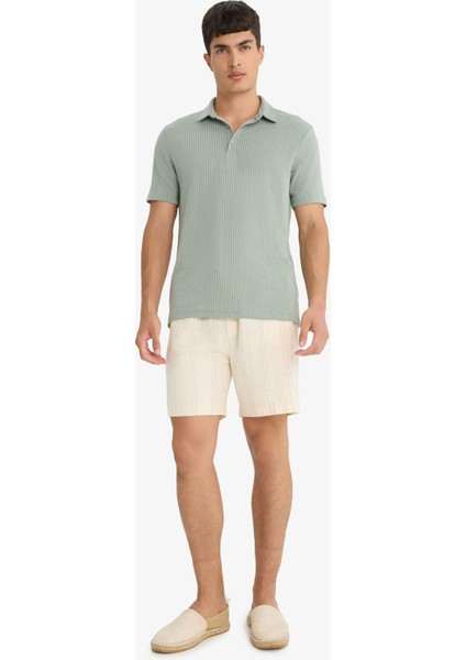 Slim Fit Dar Kesim Polo Yaka Pamuklu Kısa Kollu Tişört X2594AZ25SP