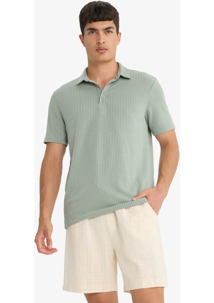 Slim Fit Dar Kesim Polo Yaka Pamuklu Kısa Kollu Tişört X2594AZ25SP