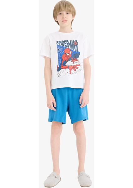 Erkek Çocuk Marvel Spiderman Pijama Takımı Kısa Kollu Üst Şort E0343A825SM modelleri