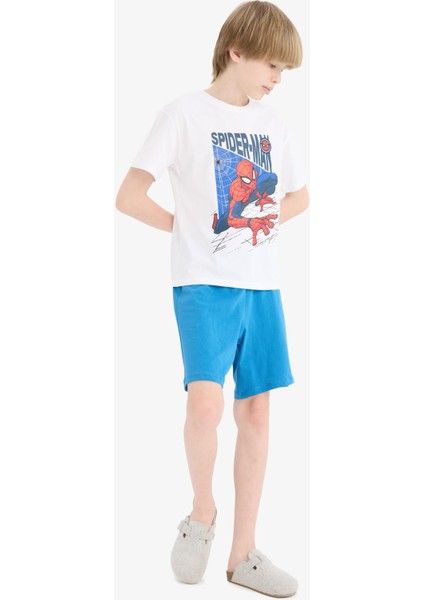 Erkek Çocuk Marvel Spiderman Pijama Takımı Kısa Kollu Üst Şort E0343A825SM fırsatları