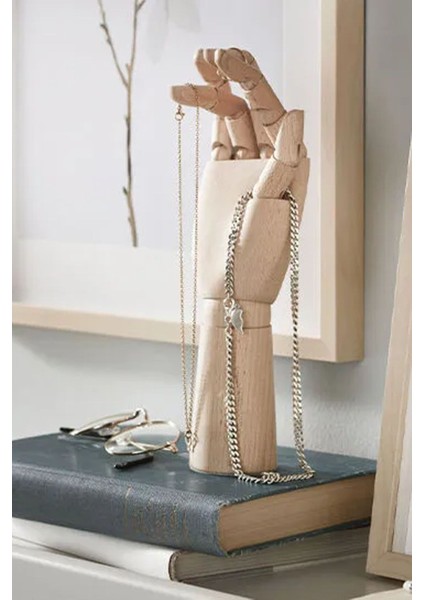 El Şekilli Ahşap Takı Askısı, 30cm, Şık ve Kullanışlı Depolama Çözümü