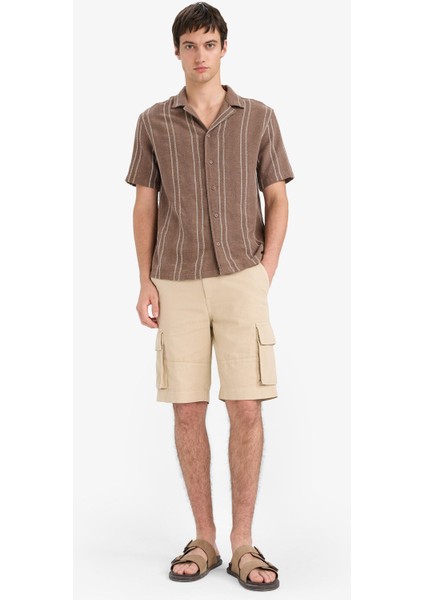 Regular Fit Polo Yaka Jakarlı Kısa Kollu Gömlek E5680AX25SM fırsatları