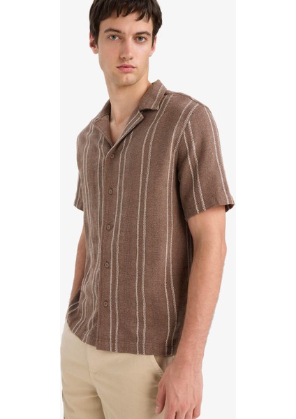 Regular Fit Polo Yaka Jakarlı Kısa Kollu Gömlek E5680AX25SM indirimleri