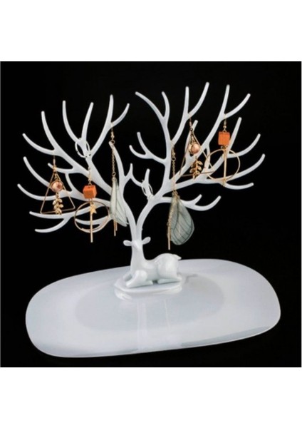 Şık Beyaz Geyik Tasarımlı Takı ve Mücevher Standı, Düzenli Saklama İçin İdeal fiyatları