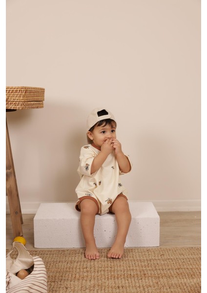 Zeytin Baskılı Oversize Tulum