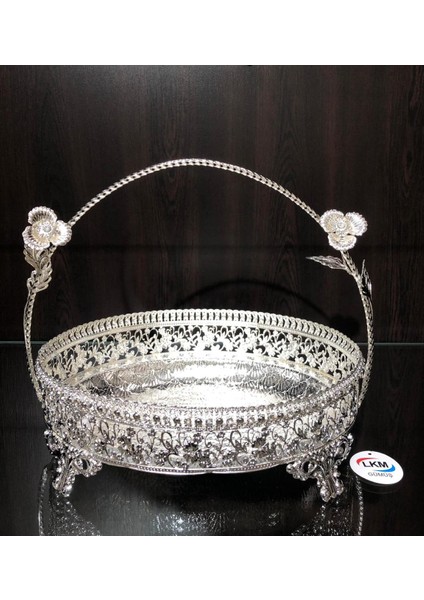 Gümüş Sepet Kristal Taşlı Çikolatalık Meyvelik LKM-250
