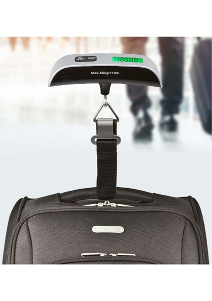 Elektronik Kantar Dijital El Bagaj Bavul Tartısı Seyahat Çantası Valiz Vb. Tartısı LCD Ekran Fonksiyonlu Terazi (Max: 50 Kg) fırsatları