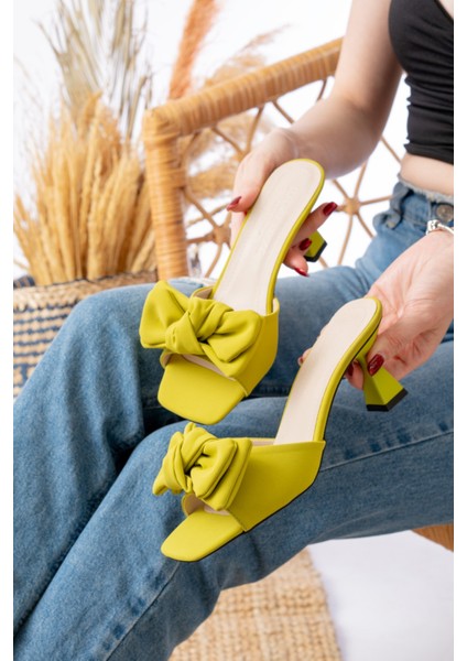 Ballerina&zapato Kadın Juliette Yeşil Fiyonk Detaylı Terlik