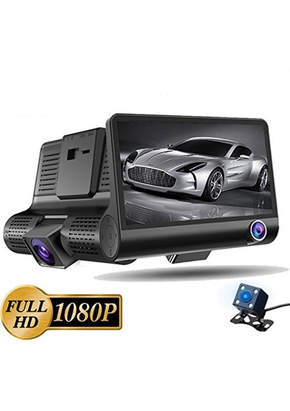 1080P Full Hd 4'' Büyük Ekranlı Araç Içi Kamera 3 Kameralı ( Ön Görüş - Geri Görüş - Iç Görüş ) Gece Görüşlü