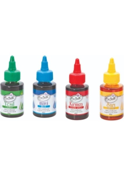 4 Adet Sıvı Gıda Boyası 60 gr
