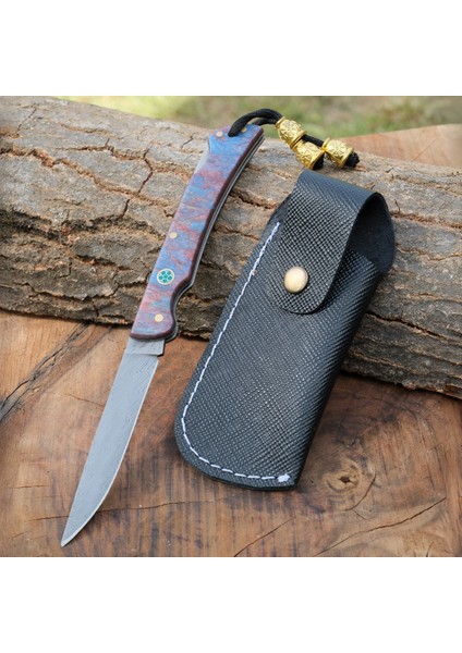 Katlanır Model 21 cm - Damascus Çelik
