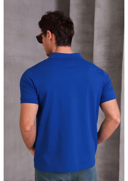 Erkek Slim Fit Pamuklu Yumuşak Doku Nefes Alan Kumaş Yakalı Tişört fırsatları