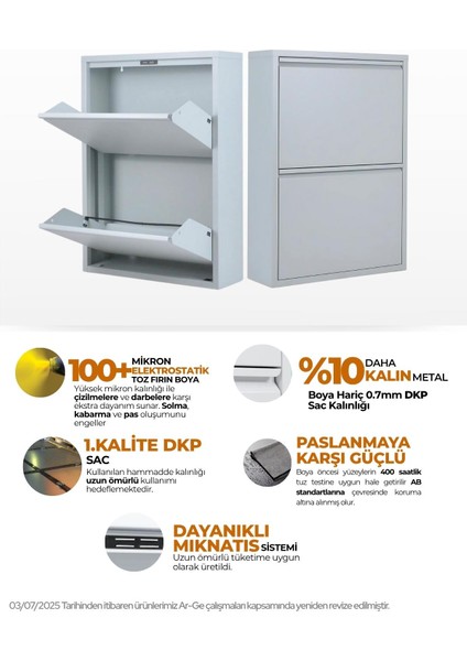 Mobilyapratik 2'li Metal Ayakkabılık - Açık Gri fiyatları