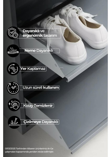 Mobilyapratik 2'li Metal Ayakkabılık - Açık Gri indirimleri