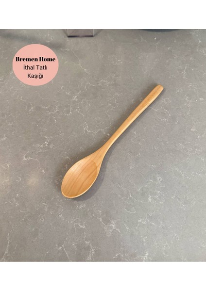 Ithal Ahşap Kaşık, Lüks Tahta Tatlı Kaşığı 20 cm
