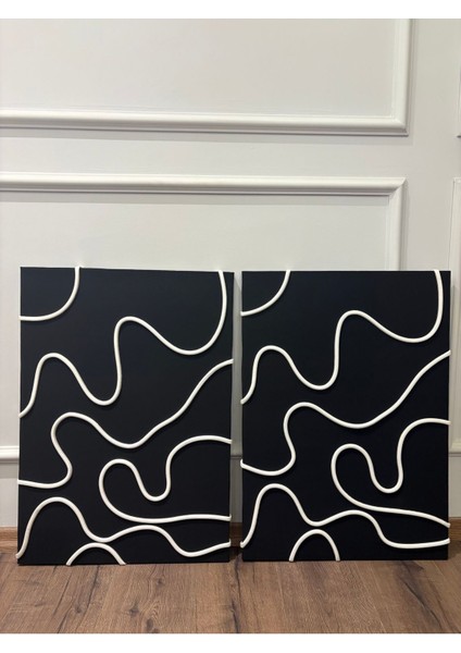 Dekoratif El Yapımı Tablo (2’li Olarak Satılmaktadır.)