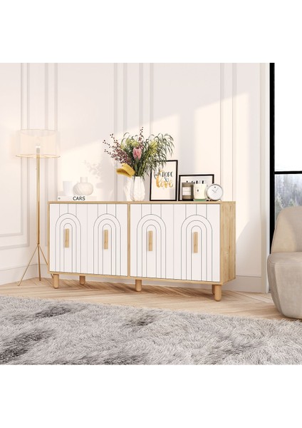 Tigerr 150CM Konsol,tv Sehpası,kitaplık,çok Amaçlı Dolap Ahşap Ayaklı fiyatları