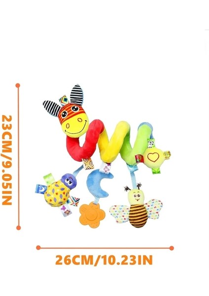 Çizgili Eşek Spiral Peluş Bebek Oyuncağı – Çıngıraklı ve Sesli | Araba, Puset, Beşik Uyumlu fiyatları