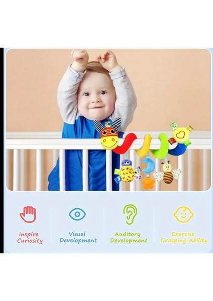 Çizgili Eşek Spiral Peluş Bebek Oyuncağı – Çıngıraklı ve Sesli | Araba, Puset, Beşik Uyumlu fırsatları