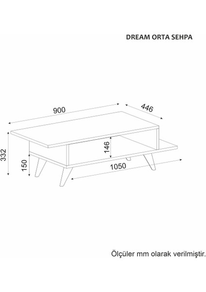 Dream 105CM Antrasit Orta Zigon Sehpa indirimleri