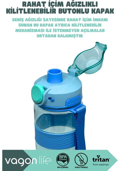 800ML Yeni Koleksiyon Rahat Içim El Askılı Kilitli Kapaklı Tritan Su Matarası modelleri
