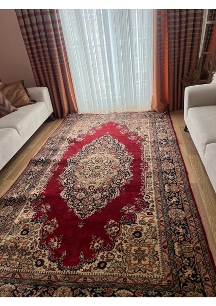 176X299 cm Büyük Boy Kırmızı Renk Halı, Yıkanabilir El Dokuma Nostaljik Halı, Canlı Renkli Şık Ev & Ofis Halısı fiyatları