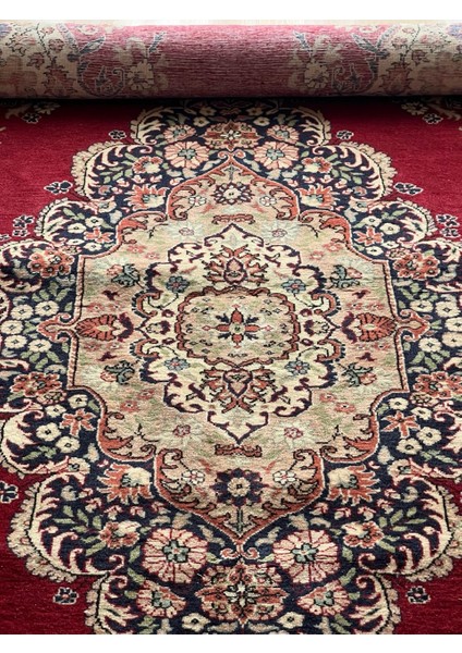 176X299 cm Büyük Boy Kırmızı Renk Halı, Yıkanabilir El Dokuma Nostaljik Halı, Canlı Renkli Şık Ev & Ofis Halısı indirimleri