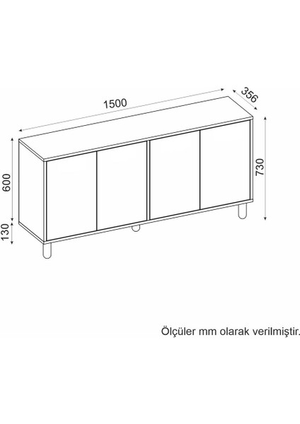 Pure Jüt Kumaşlı Konsol,tv Sehpası,kitaplık,çok Amaçlı Dolap 150CM Ahşap Ayaklı indirimleri