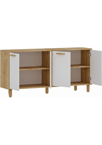 Venedikk 150CM Konsol,tv Sehpası,kitaplık,çok Amaçlı Dolap Ahşap Ayaklı