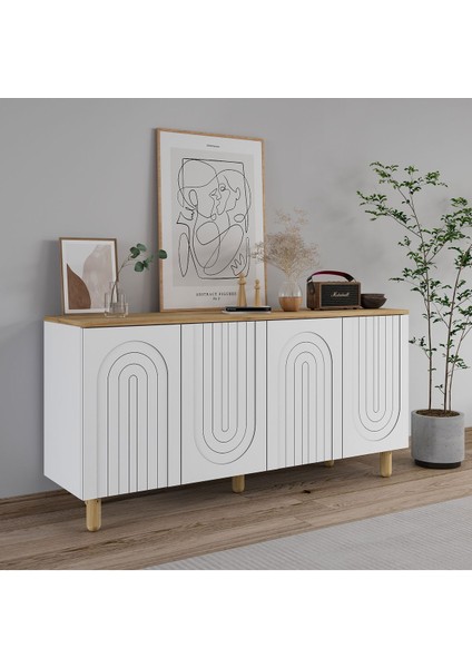 Hardy Konsol,çok Amaçlı Dolap, 150CM, Beyaz&meşe modelleri