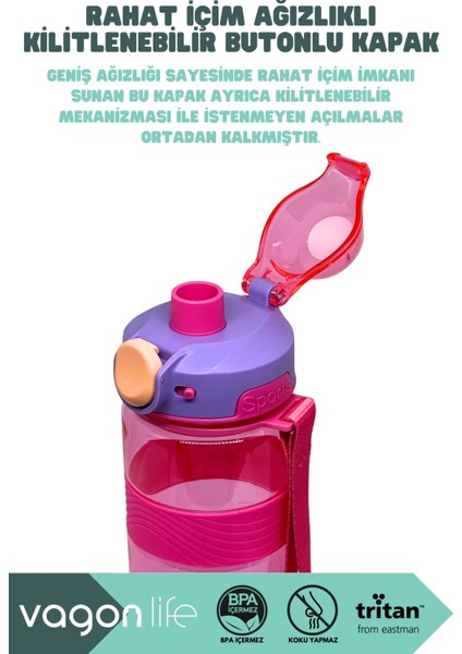 800ML Yeni Koleksiyon Rahat Içim El Askılı Kilitli Kapaklı Tritan Su Matarası modelleri