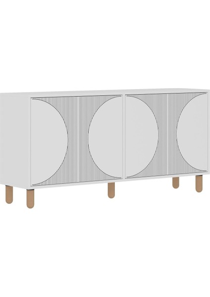 Arven Konsol 150CM, Tv Sehpası, Kitaplık, Çok Amaçlı Dolap, Ahşap Ayak, Lazer Desen indirimleri