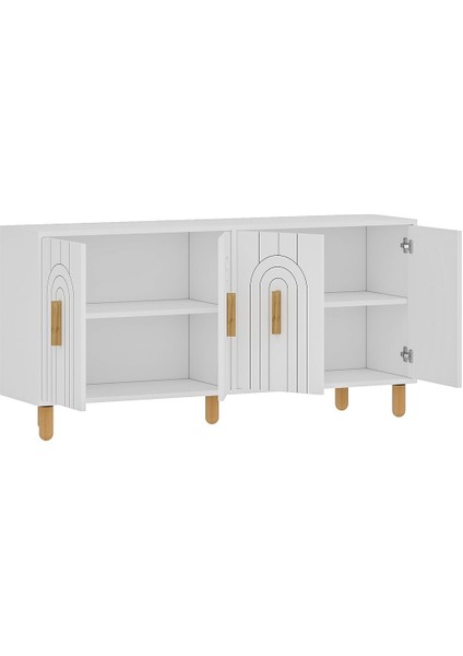 Tigerr 150CM Konsol,tv Sehpası,kitaplık,çok Amaçlı Dolap Ahşap Ayaklı