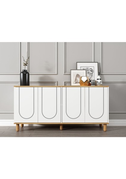 Elaris Konsol 150CM, Tv Sehpası, Kitaplık, Çok Amaçlı Dolap, Ahşap Ayak, Bohem fiyatları