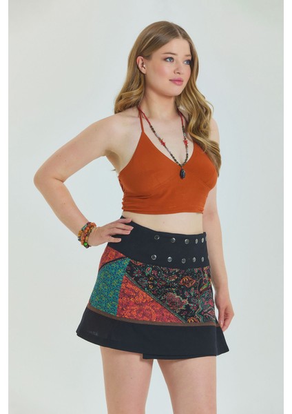 Çıtçıt Kapamalı Patchwork Anvelop Büyük Beden Etek fiyatları