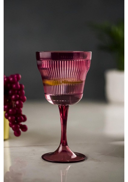 Akrilik Mürdüm Tekli Kadeh & Su Meşrubat Kahve Yanı Bardağı 300 ml ( Cam Değildir )