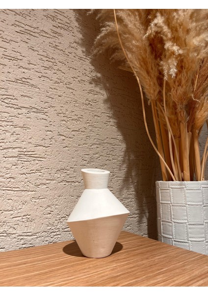 Beyaz Modern Taş Tozu VAZO(20CM) - Tek Parça Dekoratif Vazo fırsatları