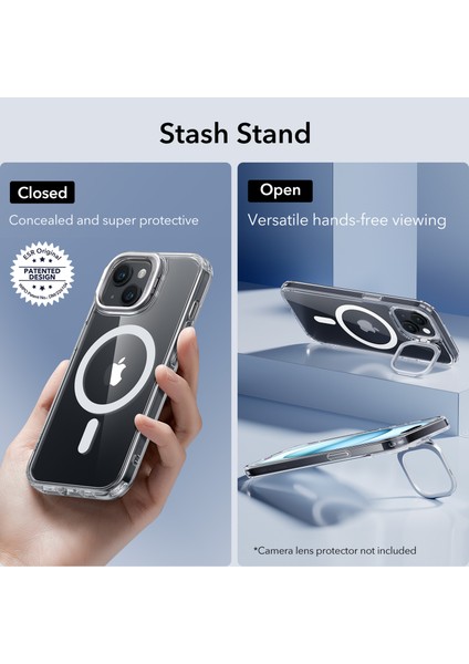 Iphone 15 Halolock Magsafe Classic Hybrid Silikon Kılıf Şeffaf Standlı
