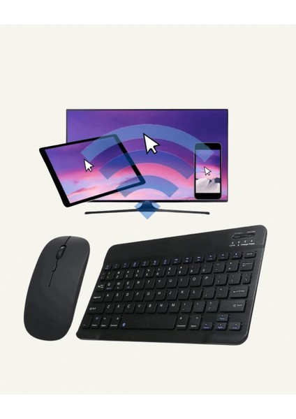 Tüm Cihazlarla Uyumlu Rgb Işıklı Kablosuz Klavye ve Mouse Seti
