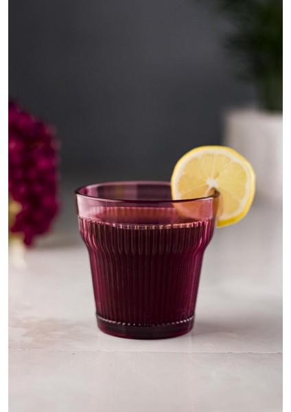 Akrilik Mürdüm Tekli Kısa Bardak & Su Meşrubat Kahve Yanı Bardağı 300 ml ( Cam Değildir )