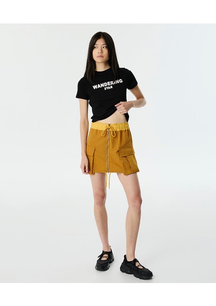 Geniş Kargo Cepli Mini Etek TW6250004069024