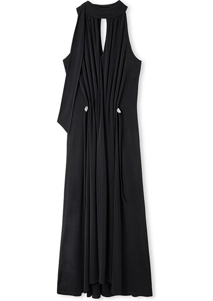 Fularlı Ayarlanabilir Bel Elbise IW6250002139001