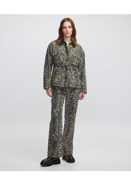 Leopar Desen Non Denim Mont IW6250012024003 fırsatları