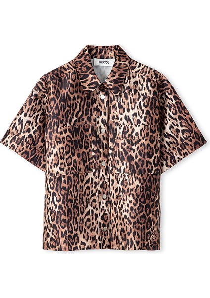 Leopar Desen Gömlek Ceket IW6250005051003