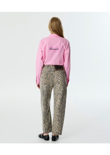 Leopar Desen Non Denim Pantolon TW6250003089003 modelleri