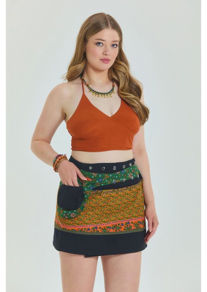 Çıtçıt Kapalamı Cepli Patchwork Anvelop Büyük Beden Etek fiyatları