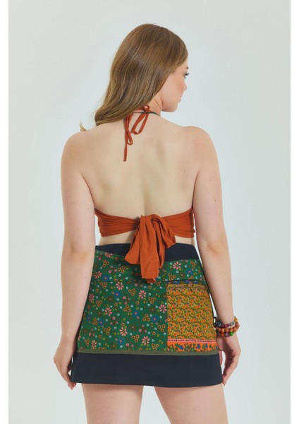 Çıtçıt Kapalamı Cepli Patchwork Anvelop Büyük Beden Etek indirimleri