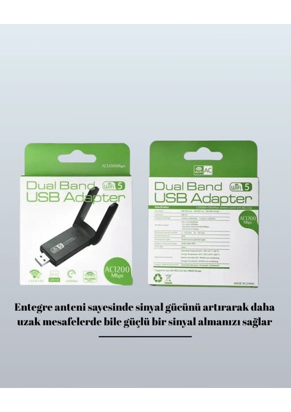 Realtek Chipsetli 5g Destekli Yüksek Hızlı Ağ Adaptörü